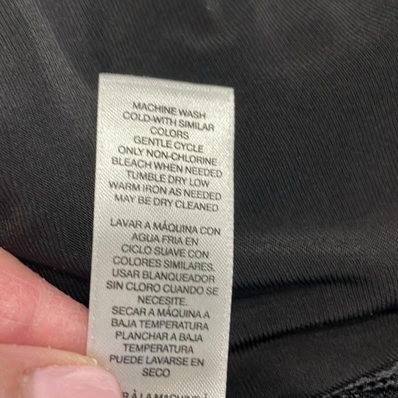 Chico’s size 2,(12/14) Black Tunic w/ diagonal velveteen stripes in front. - Picture 7 of 7